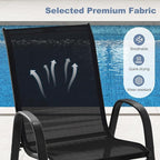 Tangkula Patio Dining Chairs Set of 4, Outdoor Stackable All Weather Heavy Duty - Image 5