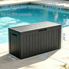 Outdoor Storage Box 100 Gallon Waterproof Resin Deck Boxes Black | UV-Resistant - Image 3