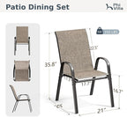 PHI VILLA Outdoor Stackable Dining Chair Set of 4, Textilene Mesh & Metal | - Image 9