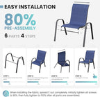 Patio Dining Chairs Set of 4, Outdoor Stackable Dining Chairs High Back - Image 6