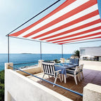 ColourTree TAPR0810 Custom Size 6' x 19' Red & White Stripes Sun Shade Sail by ColourTree
