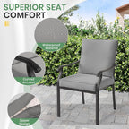 LVUYOYO Outdoor Patio Dining Chairs Set of 4, Metal Stackable Chairs Set - Image 5