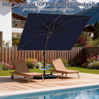 10' X 10' Patio Umbrella Cantilever Outdoor Rectangle Umbrella, Heavy Duty - Image 3
