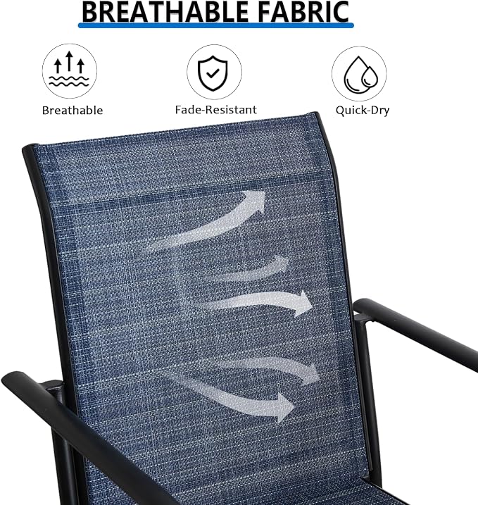 Outdoor Dining Chairs Set of 4, Stackable Patio Chairs - Image 4