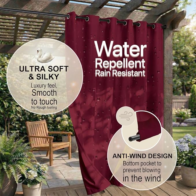 Waterproof Outdoor Curtain W105 x L84 - Image 4