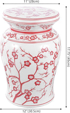 JONATHAN Y Cherry Blossom 18" Ceramic Garden Stool Side Table, Plant Stand - Image 3
