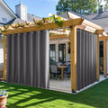 NICETOWN Patio Curtains Outdoor Waterproof W100 x L95 in Grey 2 PCs | Windproof by NICETOWN