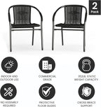 Flash Furniture Modern Rattan Indoor/Outdoor Restaurant Dining Chairs, - Image 6
