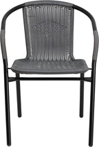 Flash Furniture Lila Modern Rattan Indoor/Outdoor Stackable Dining Chairs - Image 10