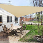 WINDSCREEN4LESS 13' x 13' x 13' Sun Shade Sail UV Block Fabric Canopy in Sand by Windscreen4less