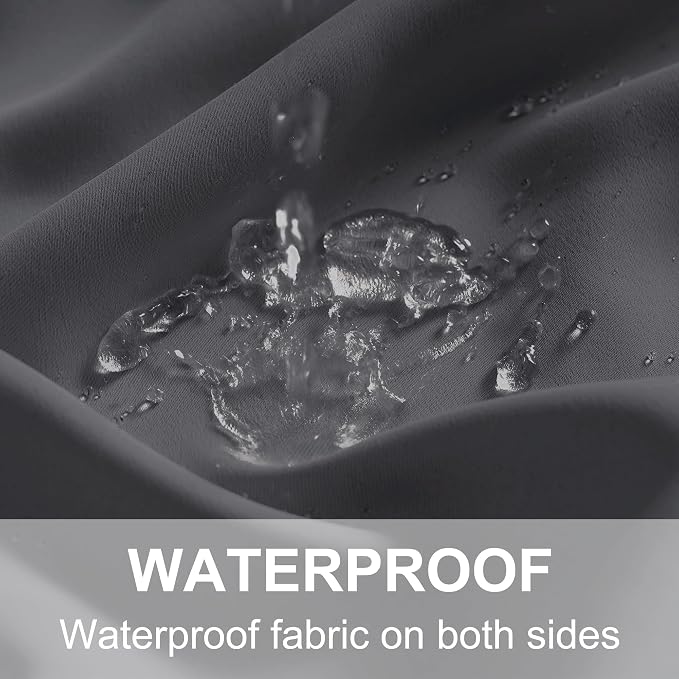 RYB HOME Outdoor Curtains for Waterproof, Indoor Outdoor Blackout Curtain | - Image 5