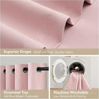 MIULEE Light Pink 100% Blackout Short Curtains - Image 7