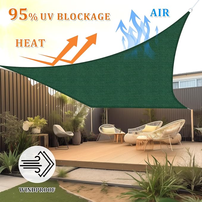 Shade&Beyond 4'x4' Sun Shade Sail Canopy Rectangle, UV Block Breathable Curved - Image 2