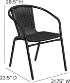 Flash Furniture Modern Rattan Indoor/Outdoor Restaurant Dining Chairs, - Image 3