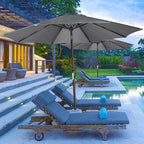 9' Outdoor Patio Umbrella, Outdoor Table Umbrella, Yard Umbrella, Market - Image 6