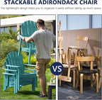 Stackable Adirondack Chairs Set of 2, Compact HDPE, Aruba | 26.3" Wide HDPE - Image 3