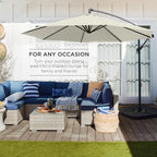 Best Choice Products 10ft Offset Hanging Market Patio Umbrella w/Easy Tilt - Image 3