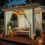 MIULEE Black Outdoor Curtain for Patio Waterproof 4 Panels 54 x 102 Inch | - Image 5