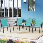 Tangkula Patio Dining Chairs Set of 2, Outdoor Stackable All Weather Heavy Duty - Image 8
