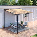 Aoxun 10x10 Lean-to Gazebo, Sloped Pergola Porch Canopy Awning by Aoxun
