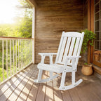 VINGLI Outdoor Rocking Chair, Heavy Duty 600 LBS Wooden Rocker, Weatherproof - Image 2