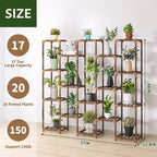Plant Stand Indoor Outdoor, 17 Tiered Plant Shelf Wood Plant Rack | Tall Plant - Image 4
