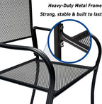 Patio Dining Chairs Set of 8, Metal Mesh Patio Furniture Set - Image 5