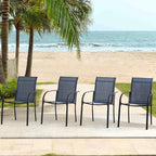 Outdoor Dining Chairs Set of 4, Stackable Patio Chairs by Seekverse