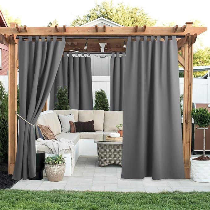 NICETOWN 2 Pieces Porch Curtainss Outdoor Waterproof 120" Extra Long, - Image 2