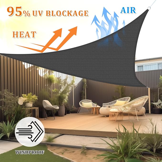 Shade&Beyond Custom Sun Shade Sail 6'x6'x6' Triangle Sun Sail Shades Patio UV - Image 2