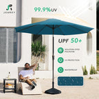 JEAREY 9FT Outdoor Patio Umbrella, Market Umbrella, Lake Blue | Outdoor Table - Image 3