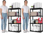 IRIS USA 4-Shelf Light Duty Plastic Storage Shelves, 200lb Capacity, Medium by IRISUSA