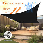 Shade&Beyond 10'x28' Sun Shade Sail Canopy Rectangle, UV Block Breathable Black - Image 2