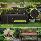 Greesum 80 Gallon Outdoor Storage Bench, Deck Box, Dark Black | - Image 5