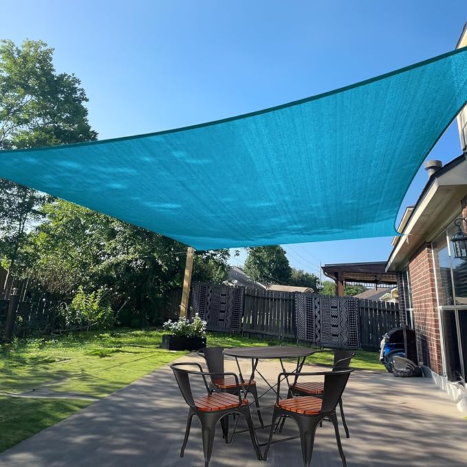 Sun Shade Sail 9'x9' Turquoise Blue Rectangle Custom Size | 95% UV Block by SUNLAX