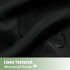 HolidayIdeas Outdoor Curtains for Patio Waterproof 6 Pcs 54x95 Inch Black | - Image 2
