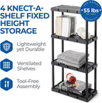Gracious Living 3 Pack Light Duty Storage Shelves, Knect-A-Shelf 4-Shelf - Image 4