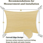 Shade&Beyond 8'x8' Sun Shade Sail Canopy Rectangle, UV Block Breathable Curved - Image 5
