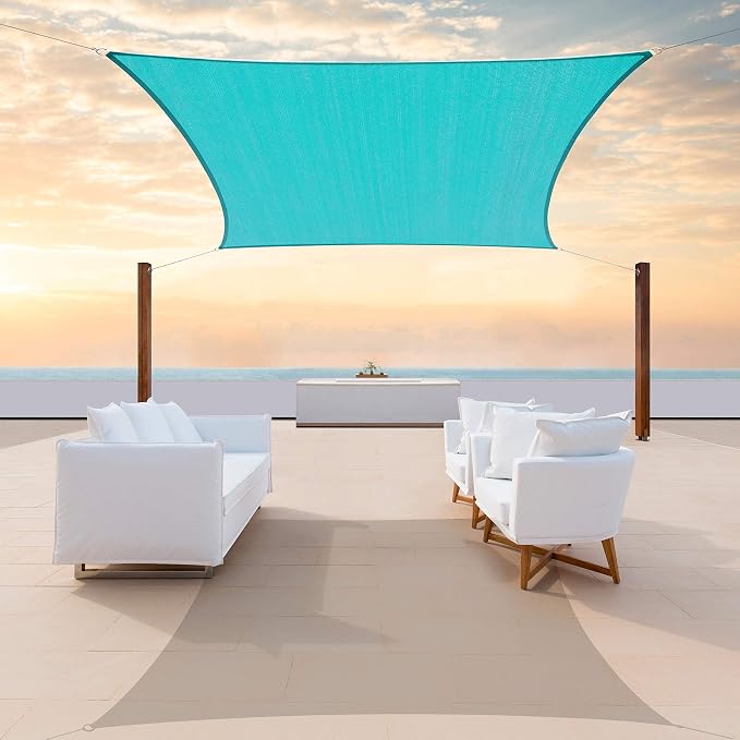 Colourtree TAPR0810 Custom Size 11' x 16' Turquoise Sun Shade Sail UPF50 Canopy by ColourTree