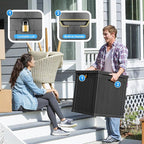 PatioZen 51 Gallon Resin Deck Box, Lockable Patio Outdoor Storage Box - Image 5