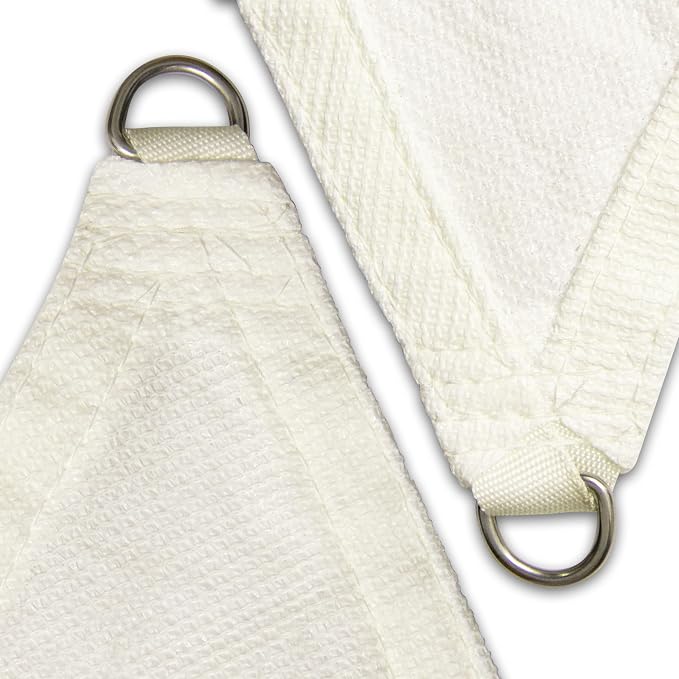 Amgo Custom Size 14' x 17' x 22' White Right Triangle Sun Shade Sail UPF50+ - Image 8