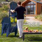 THOEOE Stackable Adirondack Chair Set of 4, Fire Pit Chairs Set of 4 | HDPE - Image 4