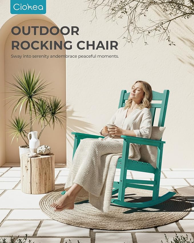 Oversized Outdoor Rocking Chairs Set of 8, 380lbs Heavy-Duty Large Patio Rocker - Image 6