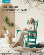 Oversized Outdoor Rocking Chairs Set of 2, 380lbs Heavy-Duty Large Patio Rocker - Image 7