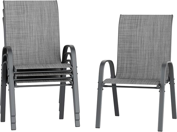 Amopatio Patio Chairs Set of 4, Breathable Garden Outdoor Furniture by Amopatio