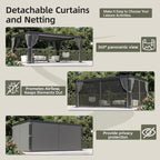 AirWire 12'x16' Louvered Pergola All-Aluminum Gazebo Dark Gray | Outdoor Pergola - Image 7