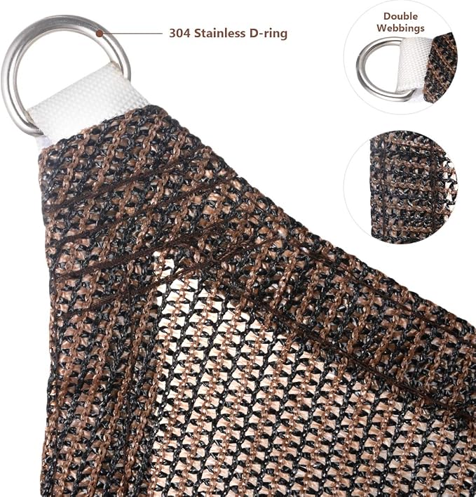 Eden's Decor Straight Flat-Edged Sun Shade Sail Rectangular 4' x 15' Brown - Image 2