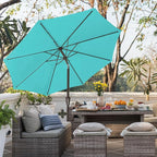 JEAREY 9FT Outdoor Patio Umbrella, Market Umbrella, Peacock Blue | Outdoor - Image 4