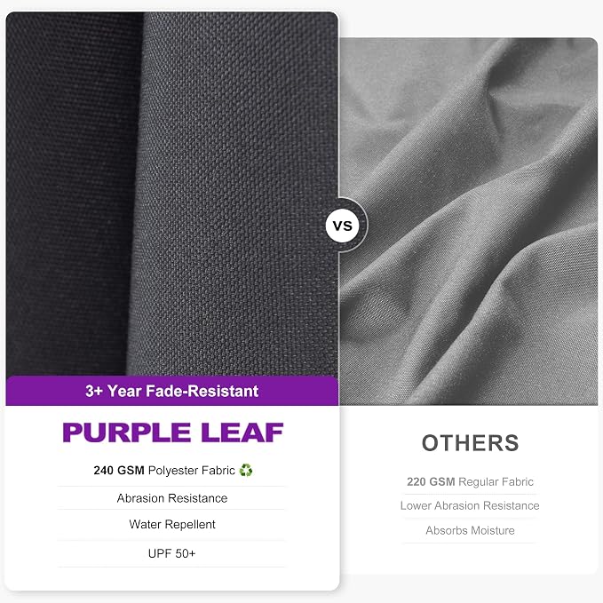 PURPLE LEAF Patio Cantilever Umbrella Left-right Tilting 8.2' X 11.5' Grey | 5 - Image 4