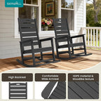 SERWALL Outdoor Rocking Chair Set of 6, Oversized HDPE Rocker, All Weather - Image 5